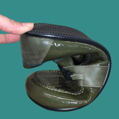 MOKKA Mocasin Barefoot  by Blandy's. Charol de piel natural