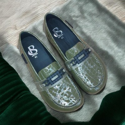 MOKKA Mocasin Barefoot  by Blandy's. Charol de piel natural